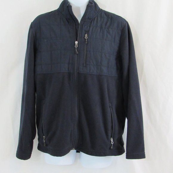 FREE COUNTRY Quilted Fleece Jacket, Men's M (38-40) Navy Blue, Quilted, Full Zip - Picture 7 of 9